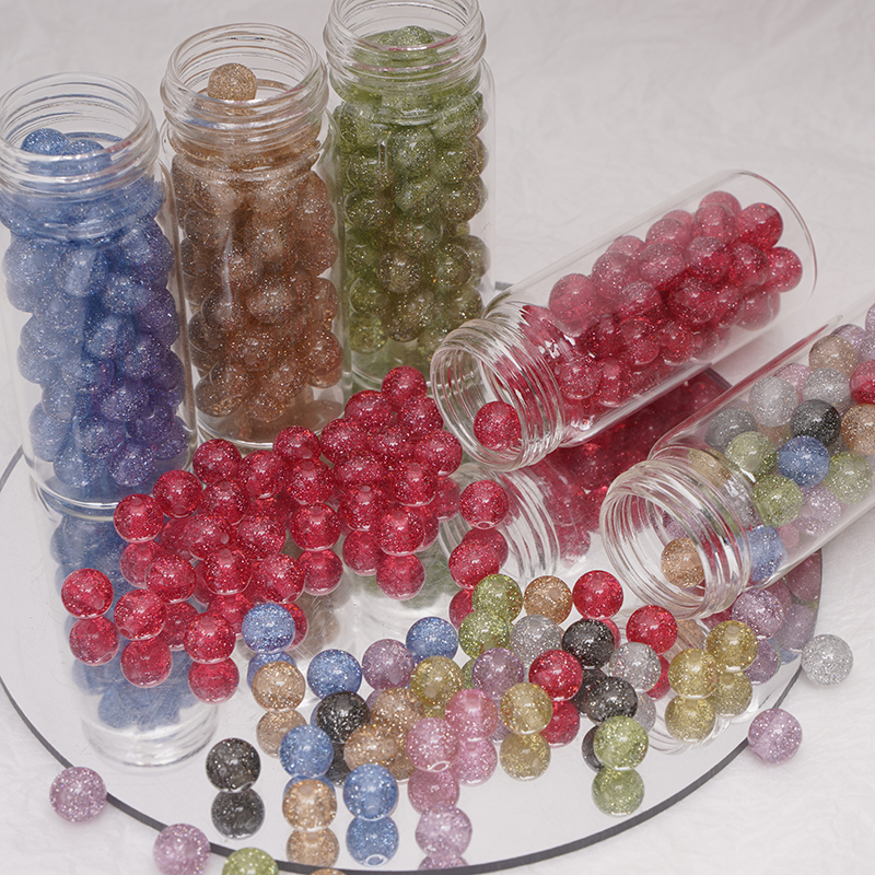 Resin Art Diy Kit - 8/10mm Resins Round Shaped Beads Glitter
