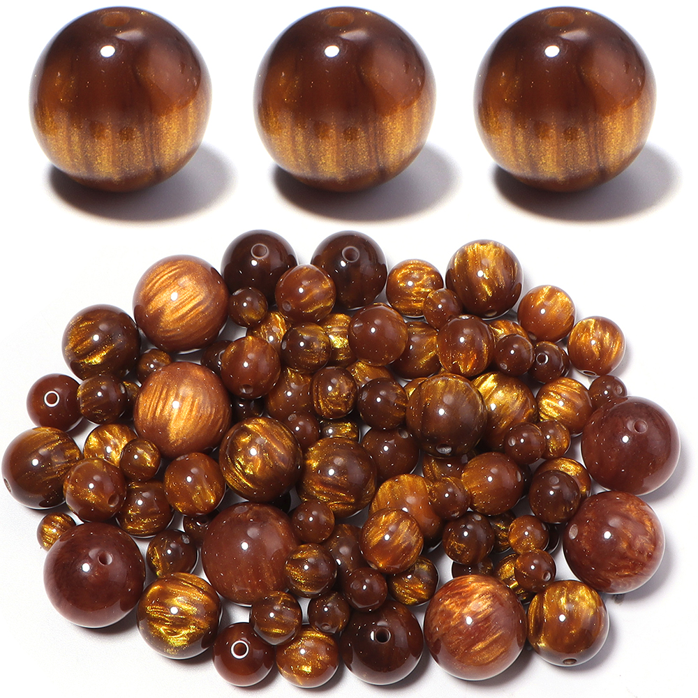 Resin Art Diy Kit - 5-30pcs/lot 8-20mm Gilding Resin Beads Gold