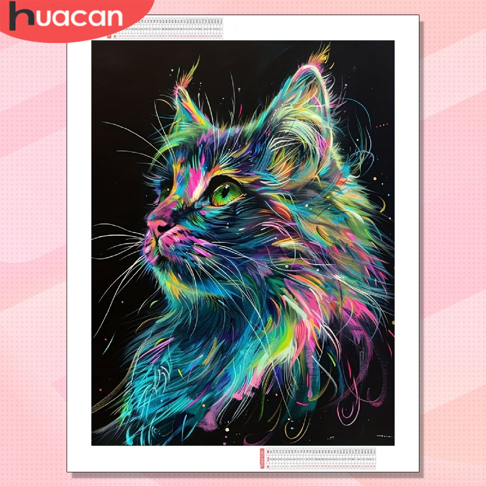 Resin Art Decoration Items - HUACAN Diamond Painting Cat Fantasy Mosaic