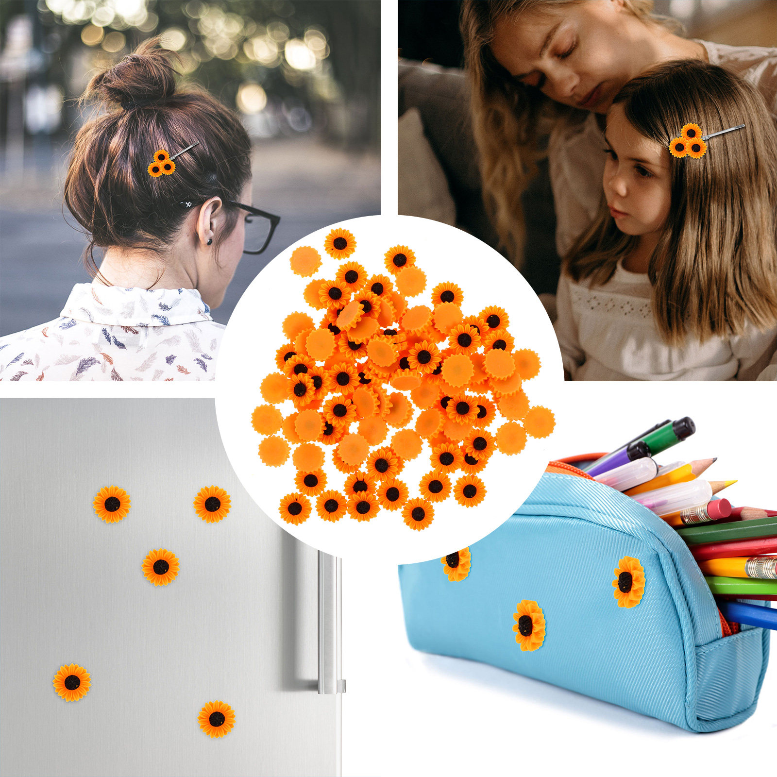Resin Art Phone Case - 100Pcs Resin Daisy Flower Charms Flatback