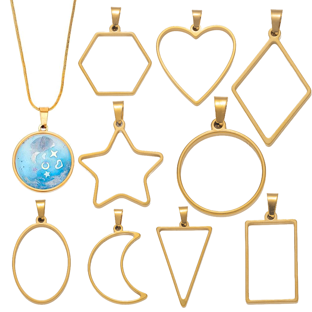 Resin Art Diy Kit - 5pcs Stainless Steel Open Back Resin