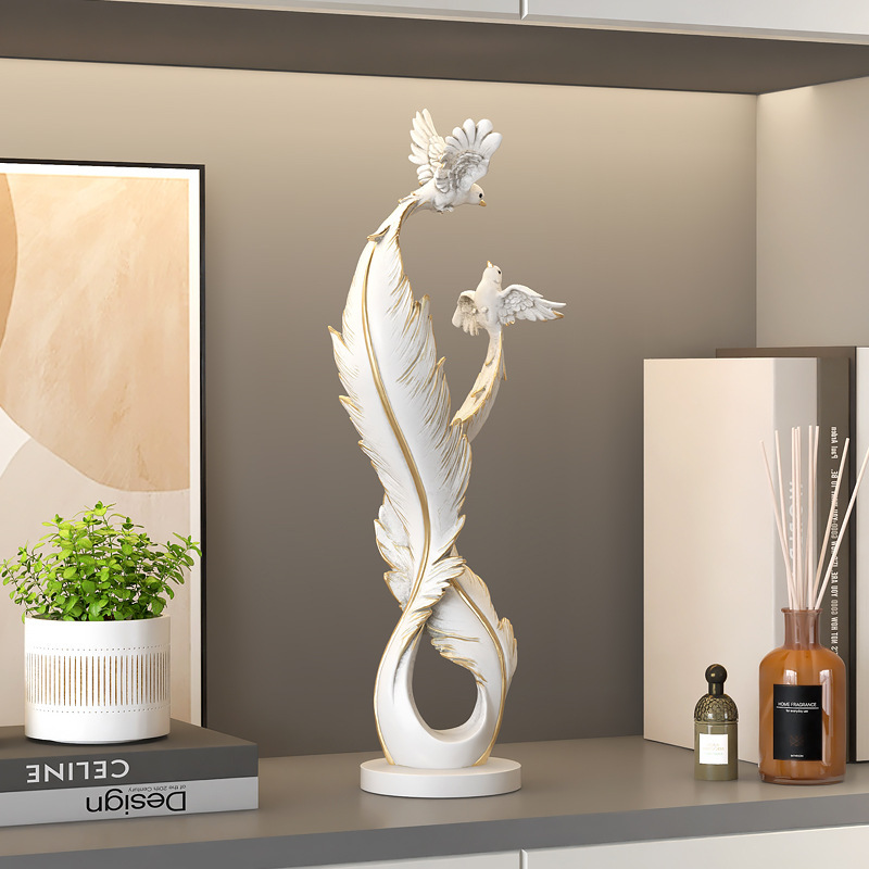 Resin Art Decoration Items - Modern Luxury Resin Bird Feather Art