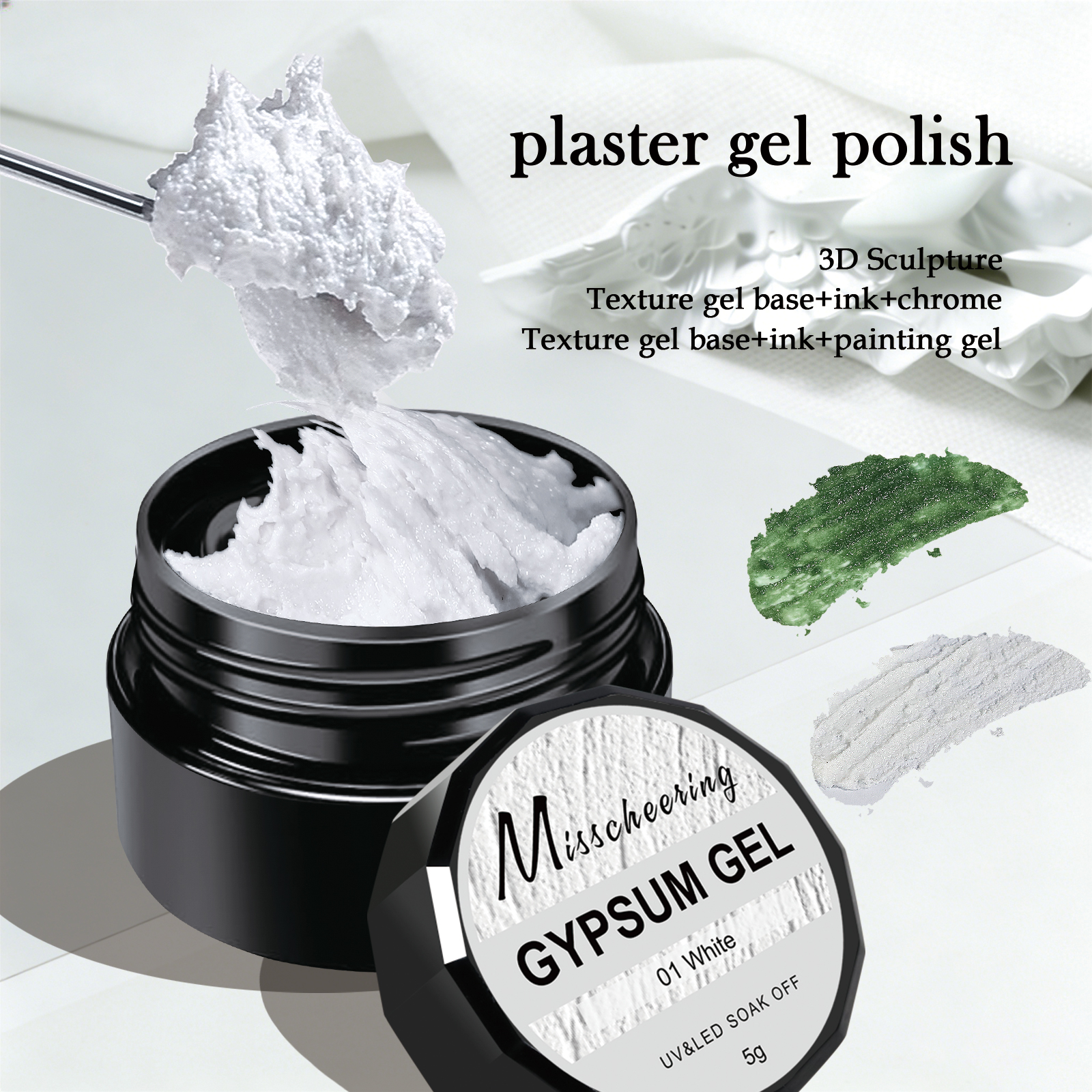 Resin Art Gel - 5g Solid Gypsum Painting Nail Gel