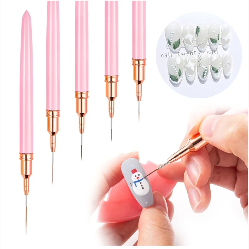 Resin Art Gel - 5pc/1set Nail Art Liner Brushes Long