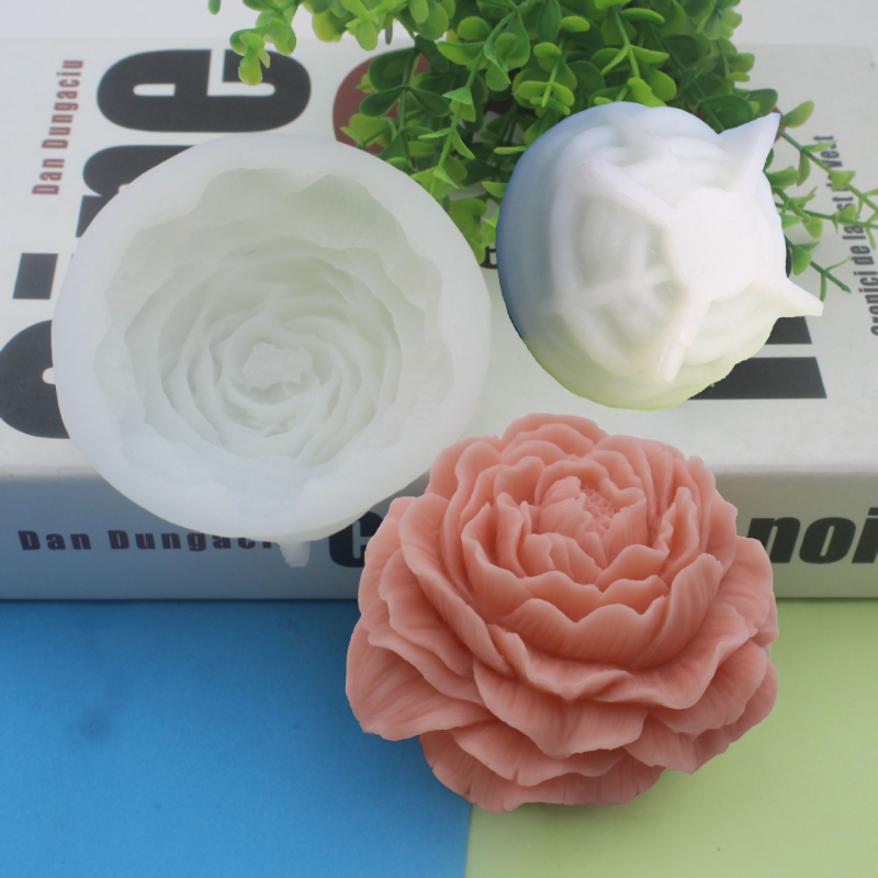 Resin Art Furniture - Large Peony Flower Silicone Candle Mold