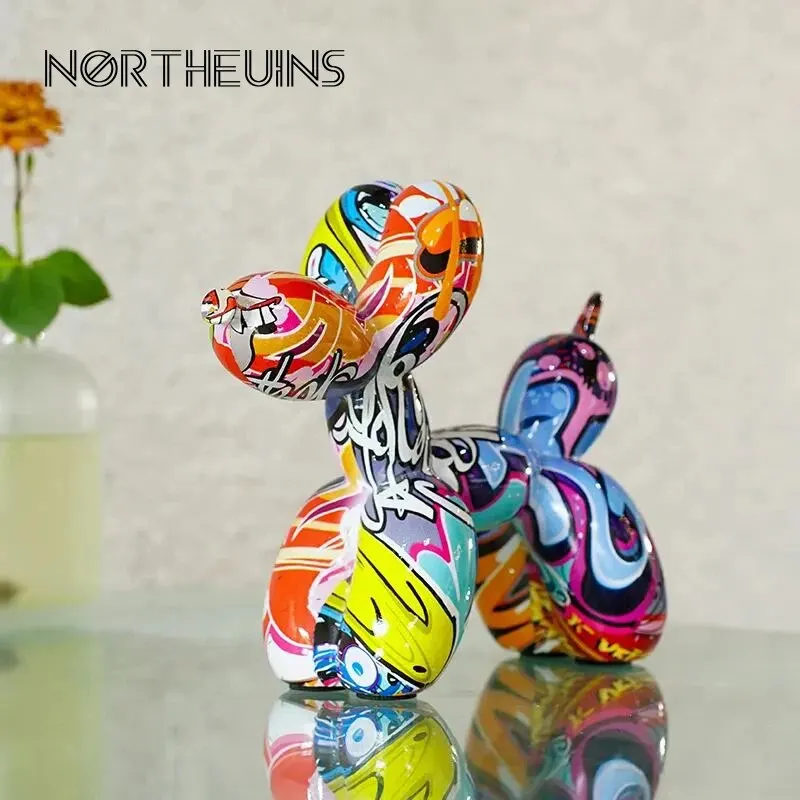 Resin Art Decoration Items - Resin Graffiti Balloon Dog Figurines for