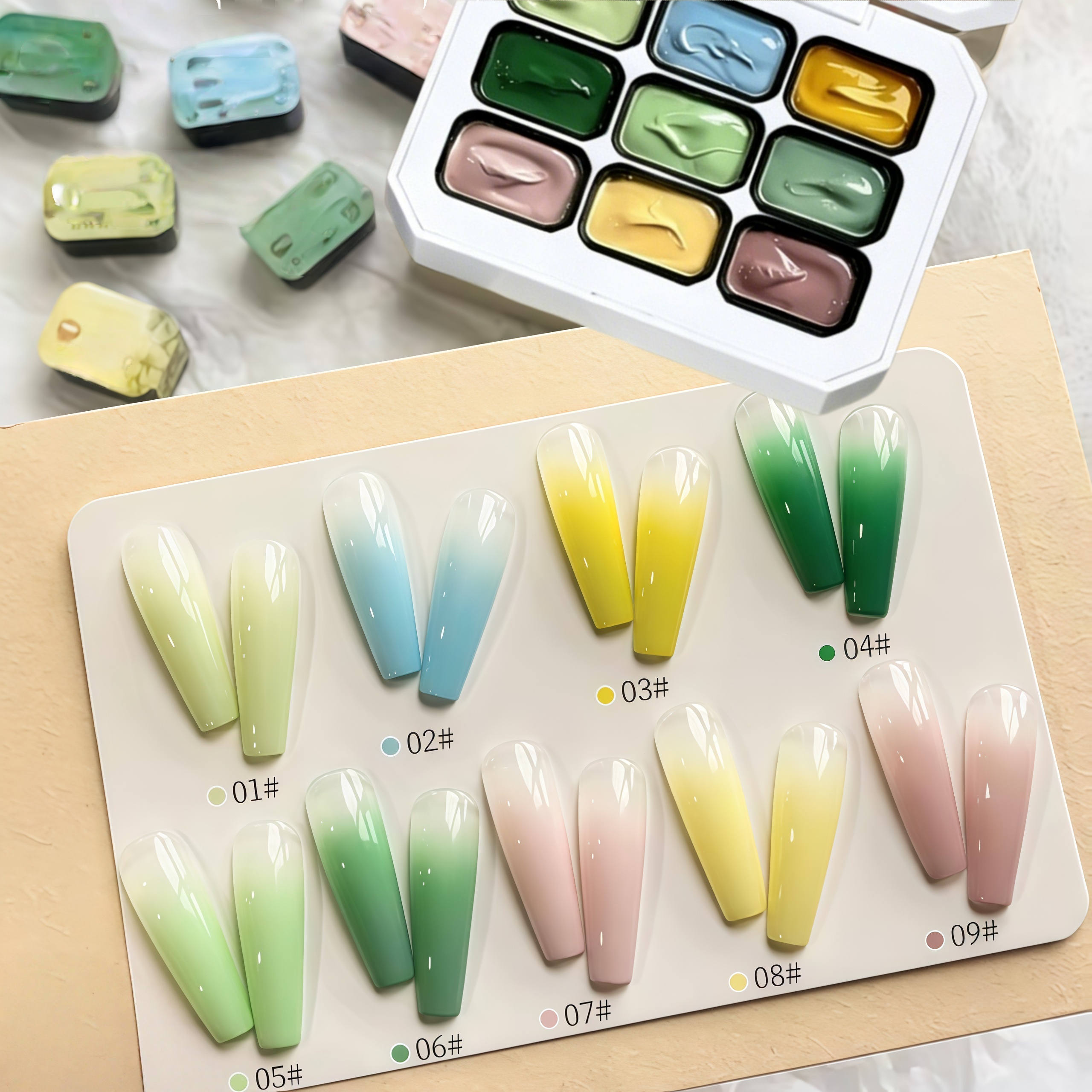 9-color solid nail polish,Bean - Resin Art Gel recension och pris