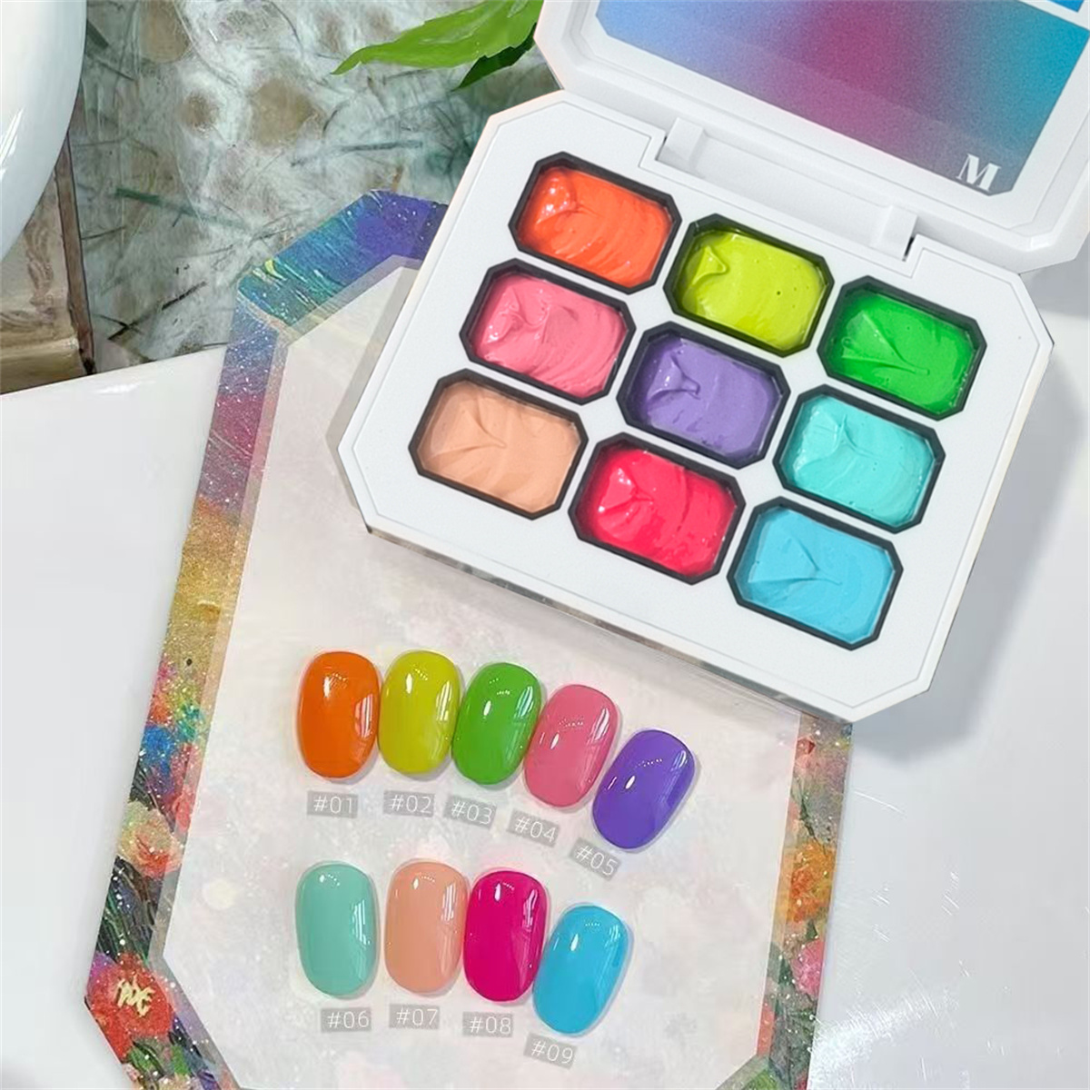 1pc 9-color solid nail polish  - Resin Art Gel recension och pris