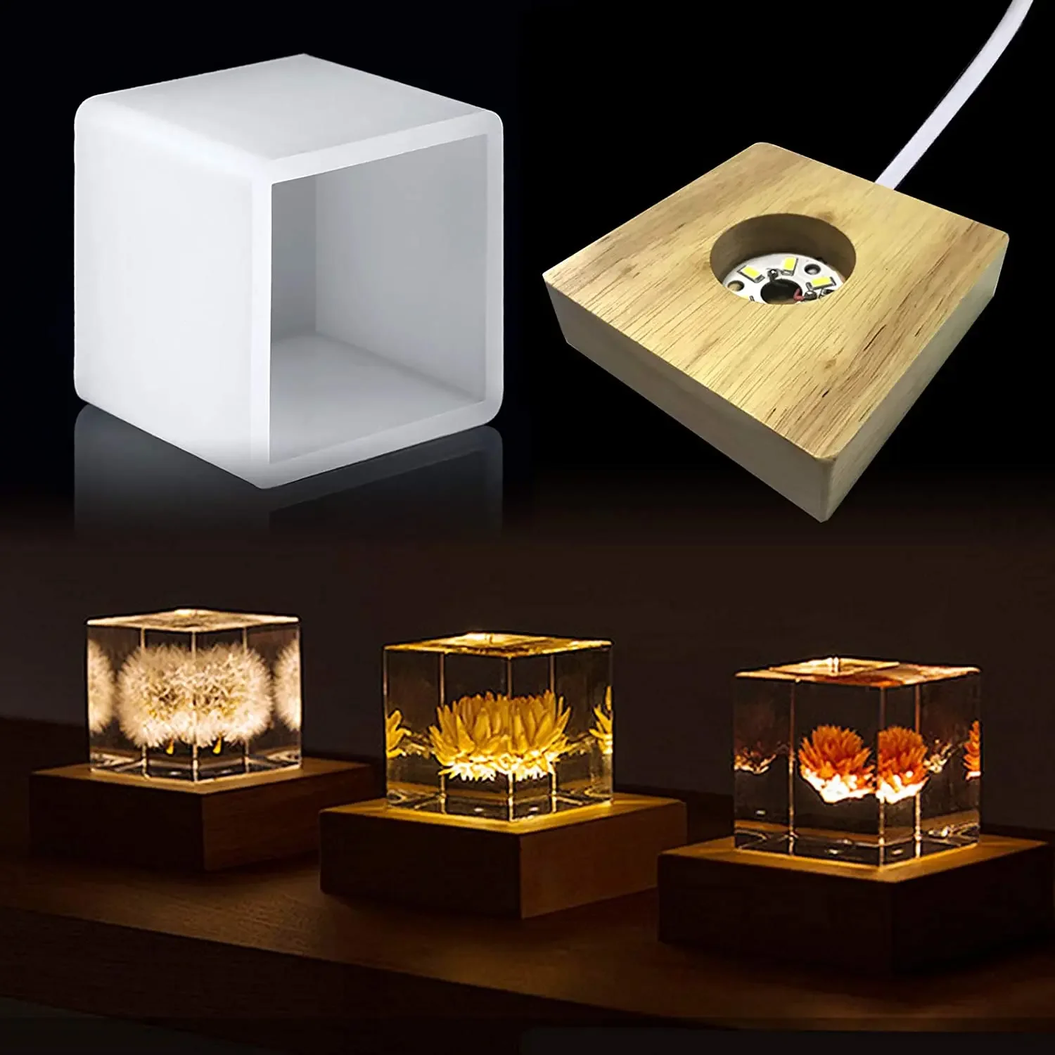 Square Light Resin Mold,led Si - Resin Art Stand recension och pris