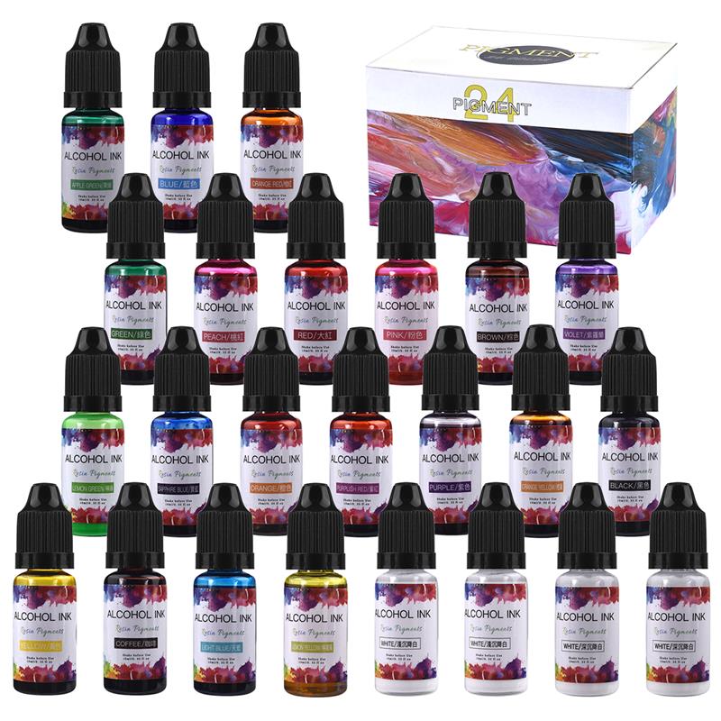 24 Color/Set 10ml  Resin Pigme - Resin Pigment Alcohol Ink recension och pris