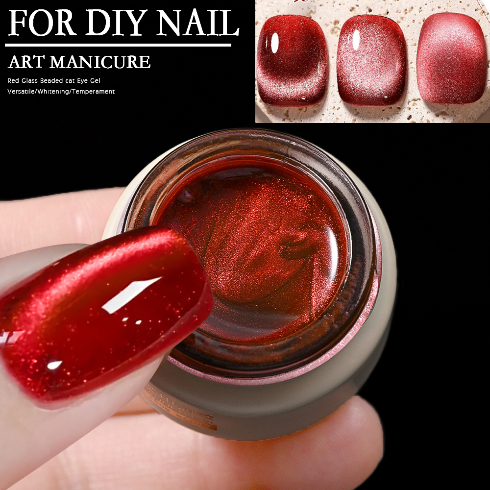 8ml Ruby Red Cat Eye Gel Nail  - Resin Art Gel recension och pris