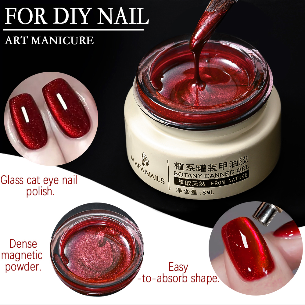 8ml Ruby Red Cat Eye Gel Nail  - Resin Art Gel recension och pris
