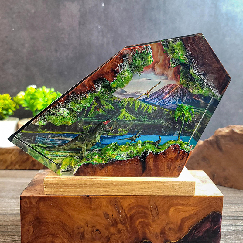 Table Resin Lamp Dinosaur Figu - Resin Art Furniture recension och pris