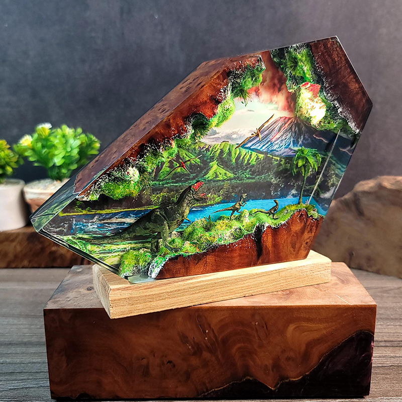 Table Resin Lamp Dinosaur Figu - Resin Art Furniture recension och pris