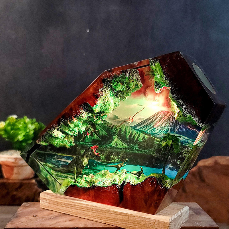Table Resin Lamp Dinosaur Figu - Resin Art Furniture recension och pris