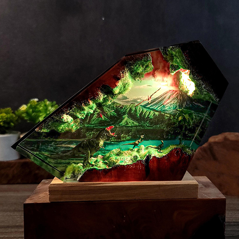 Table Resin Lamp Dinosaur Figu - Resin Art Furniture recension och pris