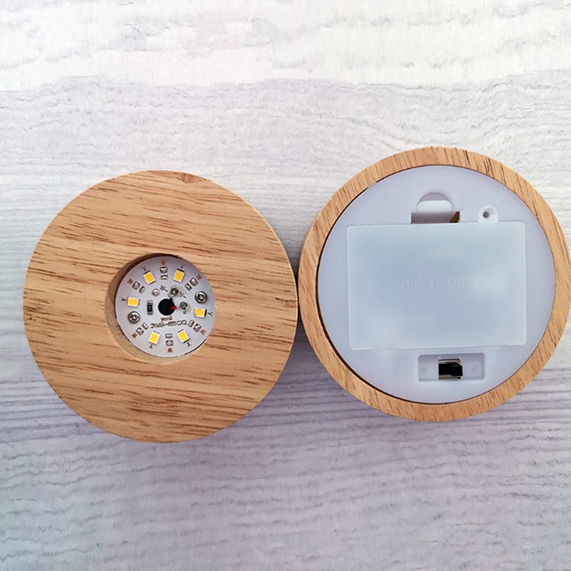 8cm Round Wooden LED Light Dis - Resin Art Stand recension och pris