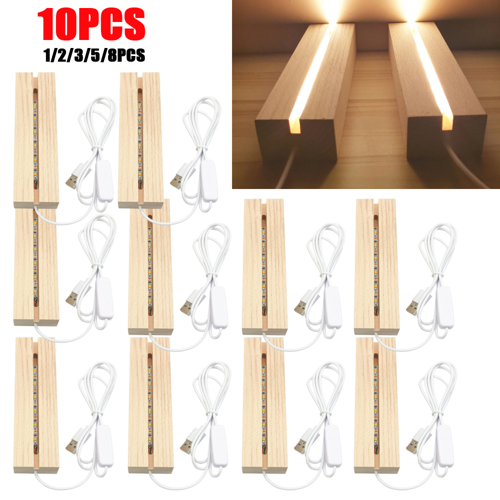 10pcs LED Wood Light Display C - Resin Art Stand recension och pris