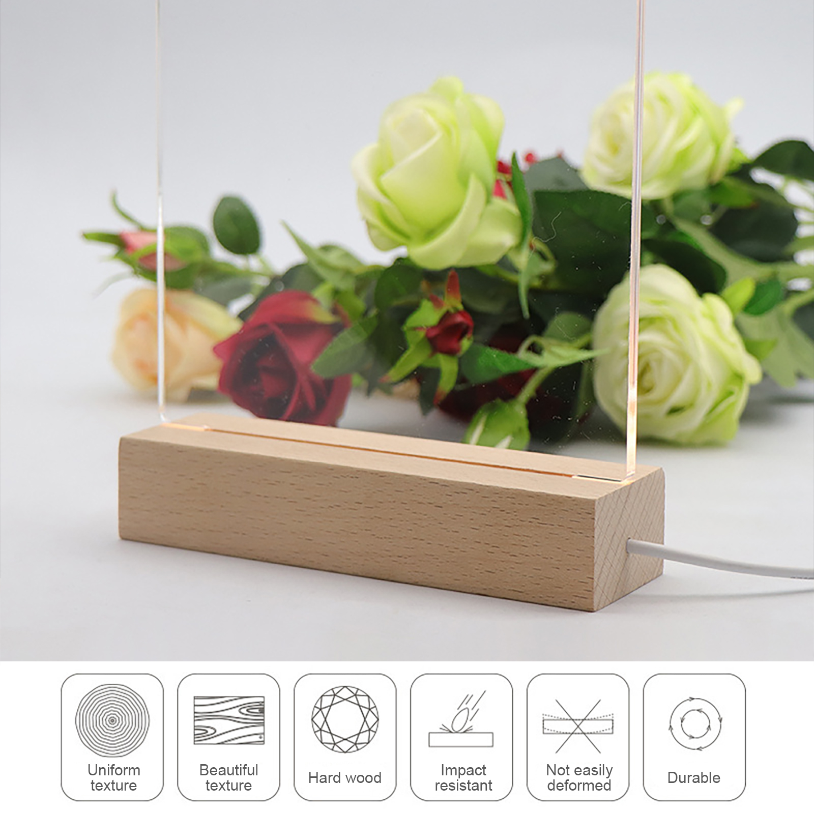 10pcs LED Wood Light Display C - Resin Art Stand recension och pris