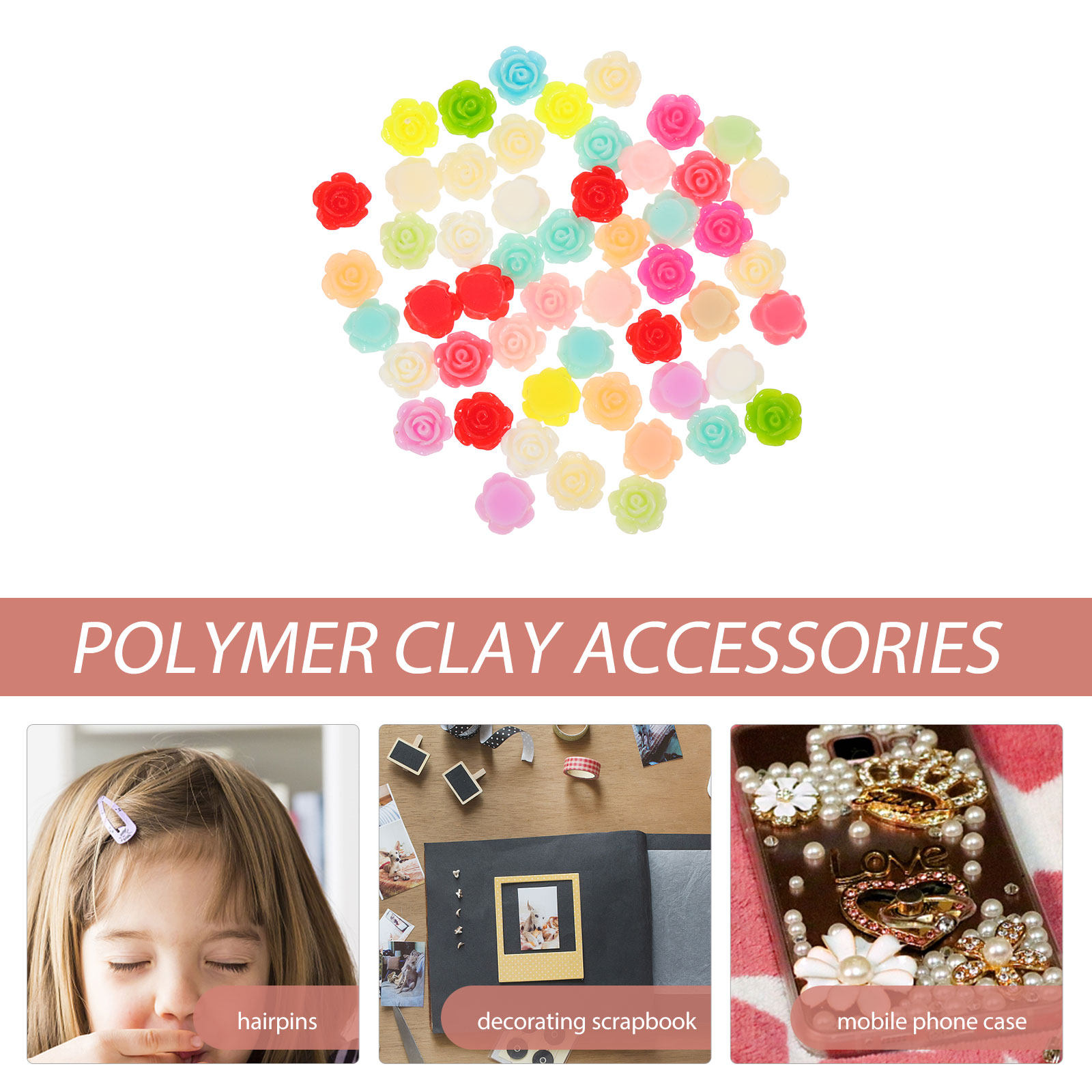 50Pcs Stereo Resin Rose Orname - Resin Art Decoration Items recension och pris
