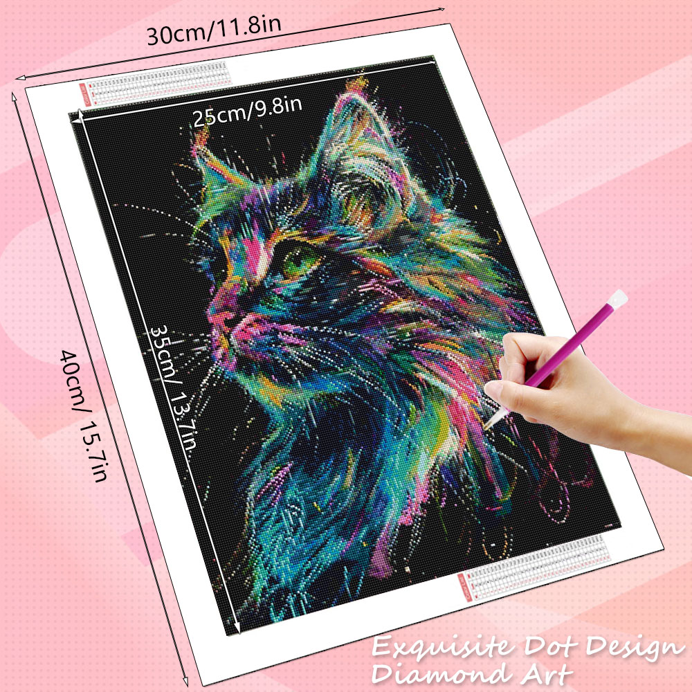 HUACAN Diamond Painting Cat Fa - Resin Art Decoration Items recension och pris