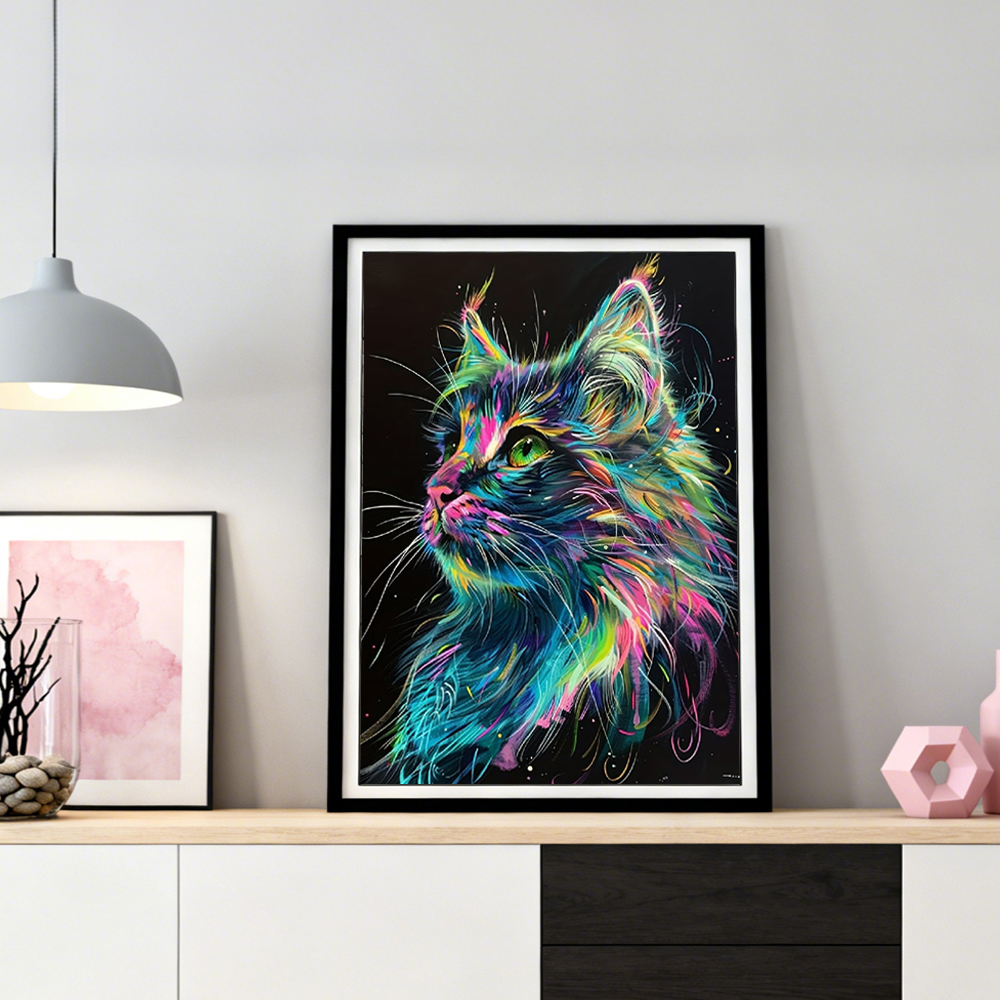 HUACAN Diamond Painting Cat Fa - Resin Art Decoration Items recension och pris