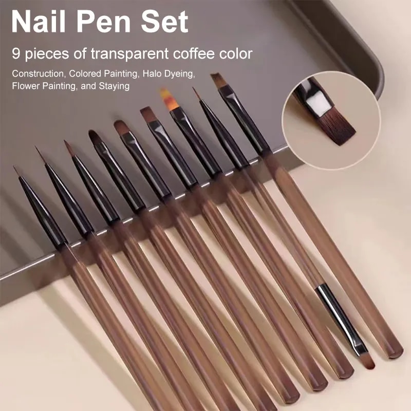 9PCS UV Gel Nail Brush Liner D - Resin Art Gel recension och pris