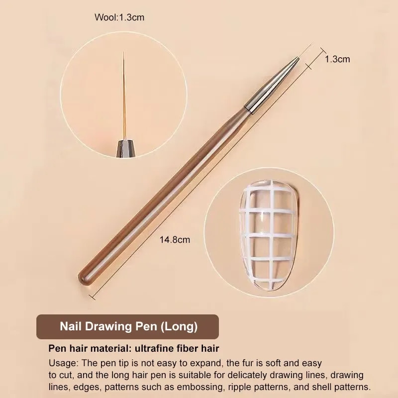 9PCS UV Gel Nail Brush Liner D - Resin Art Gel recension och pris