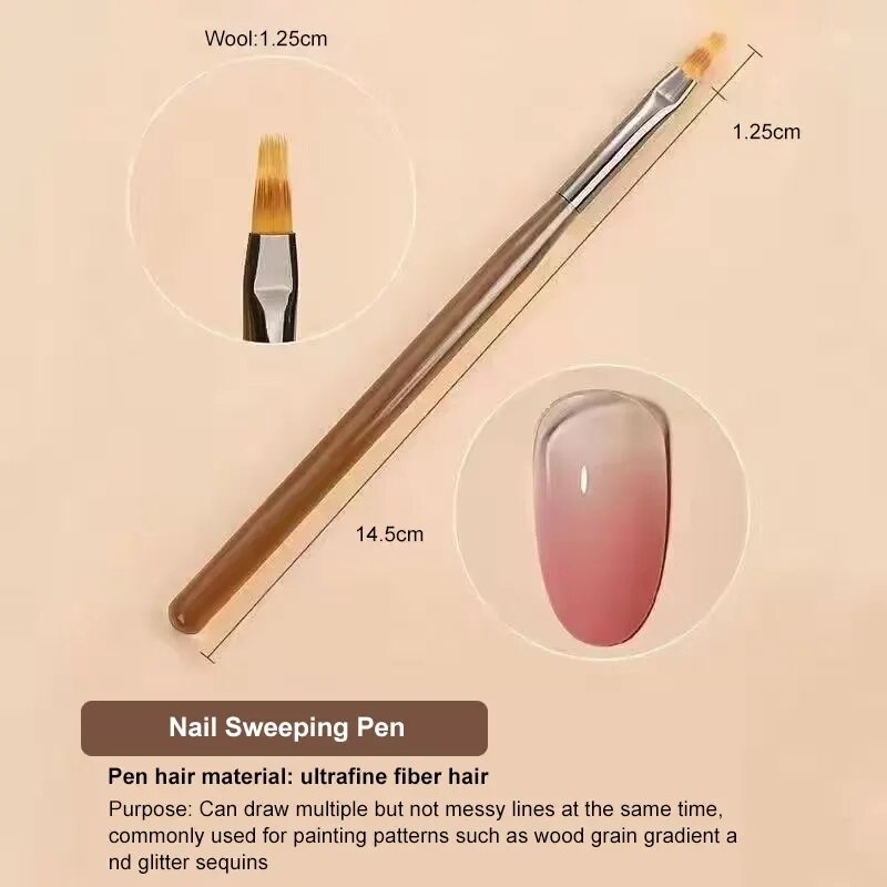 9PCS UV Gel Nail Brush Liner D - Resin Art Gel recension och pris