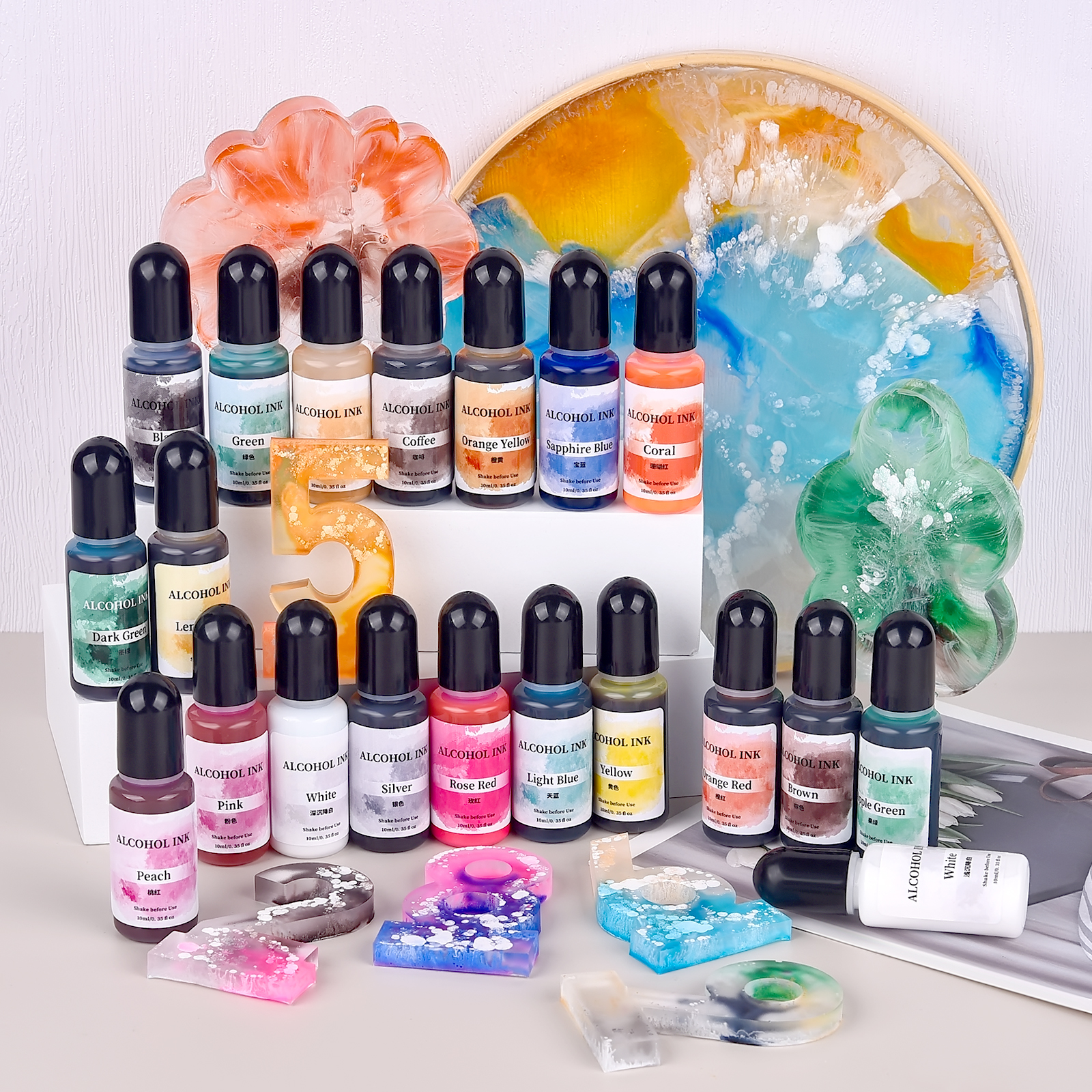 1set Art Ink Alcohol Epoxy Res - Resin Pigment Alcohol Ink recension och pris