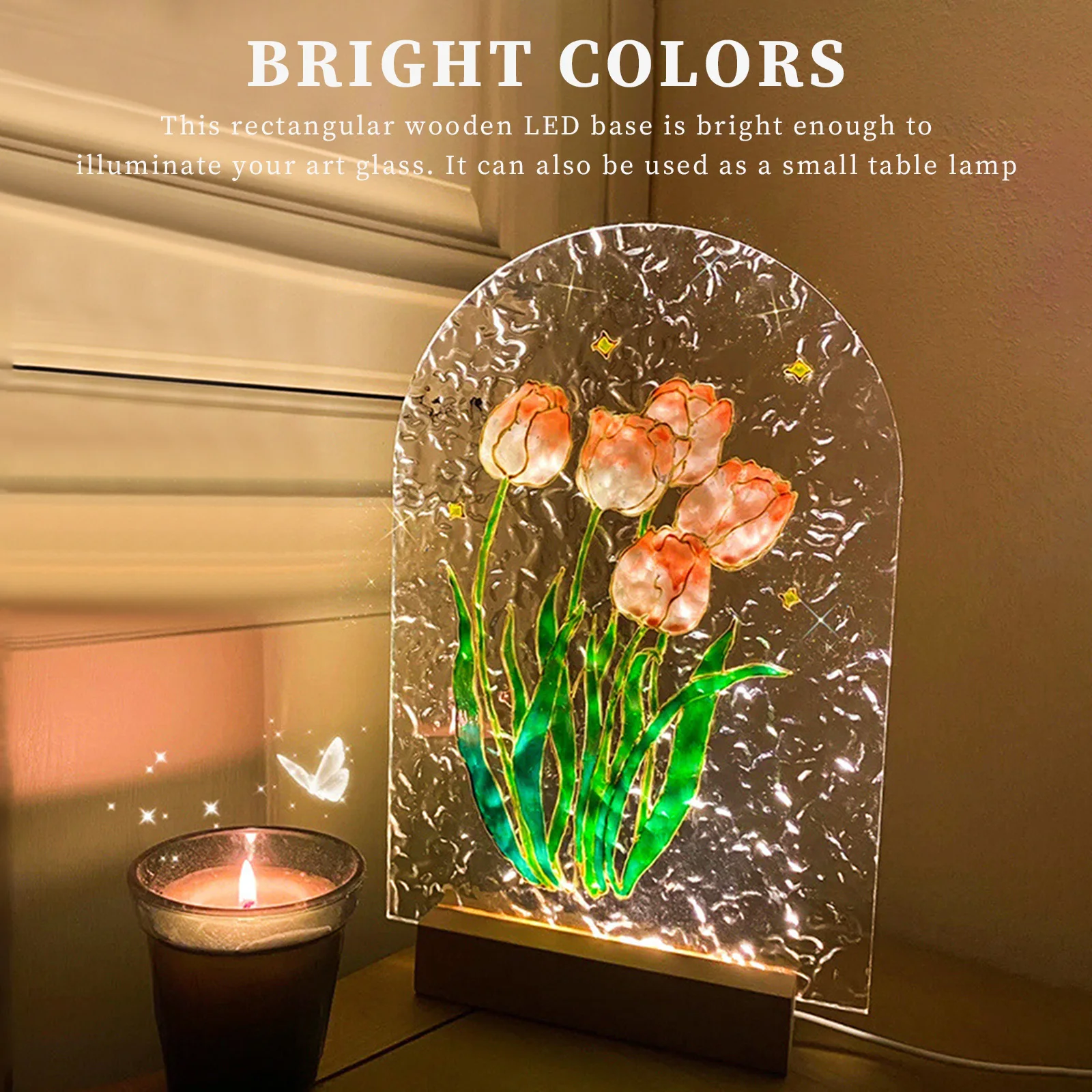 1-10pcs LED Wood Light Display - Resin Art Stand recension och pris