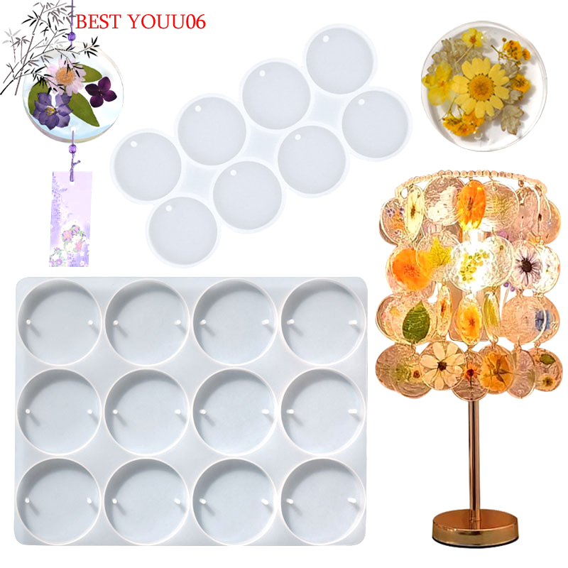 Hot 8/12pcs Round Oval Pendant - Resin Art Heat Gun recension och pris