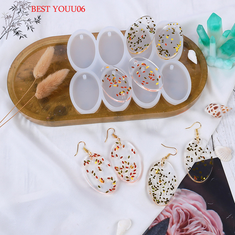 Hot 8/12pcs Round Oval Pendant - Resin Art Heat Gun recension och pris