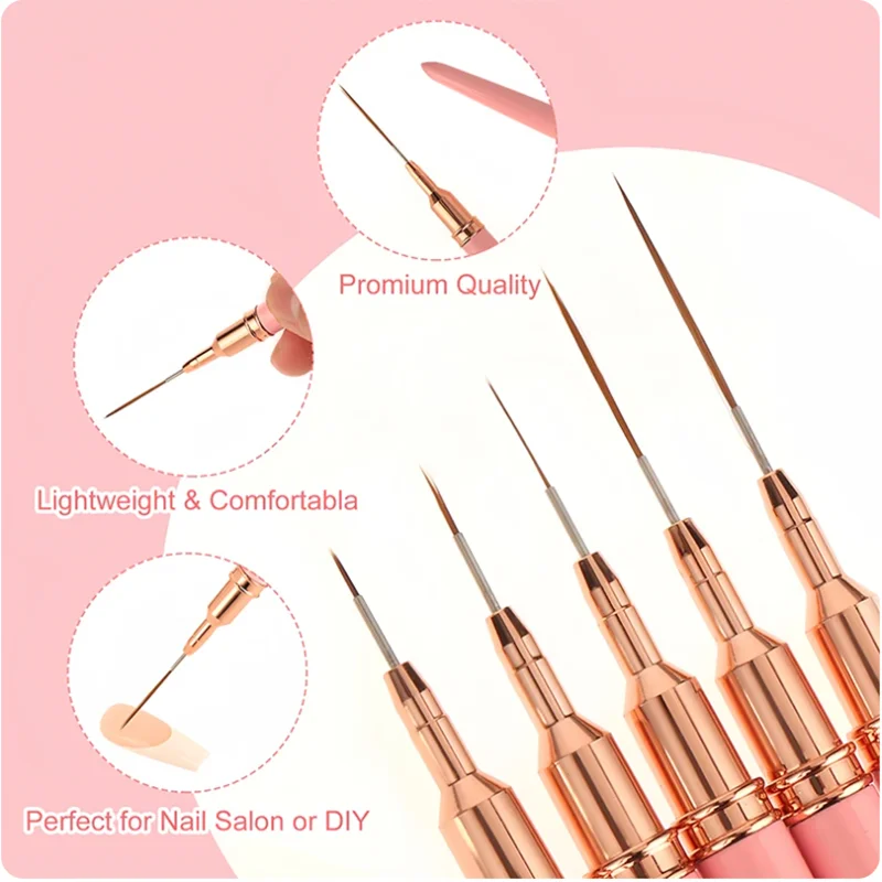 5pc/1set Nail Art Liner Brushe - Resin Art Gel recension och pris
