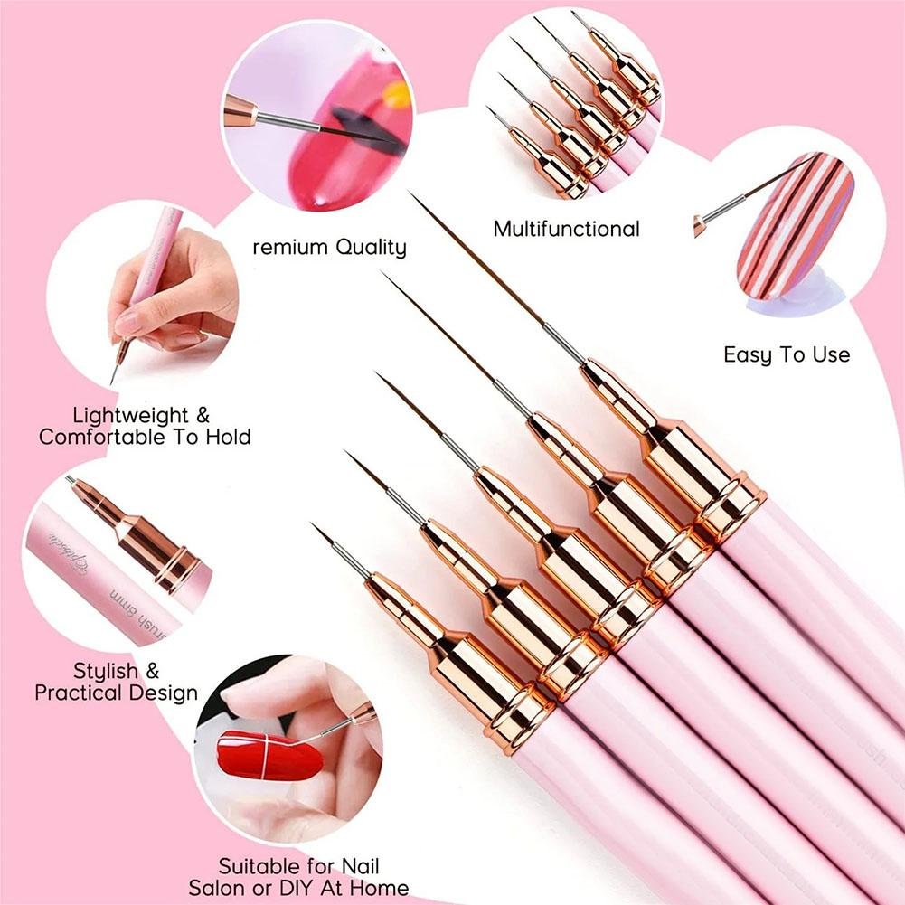 5pcs Nail Art Liner Brush Set  - Resin Art Gel recension och pris