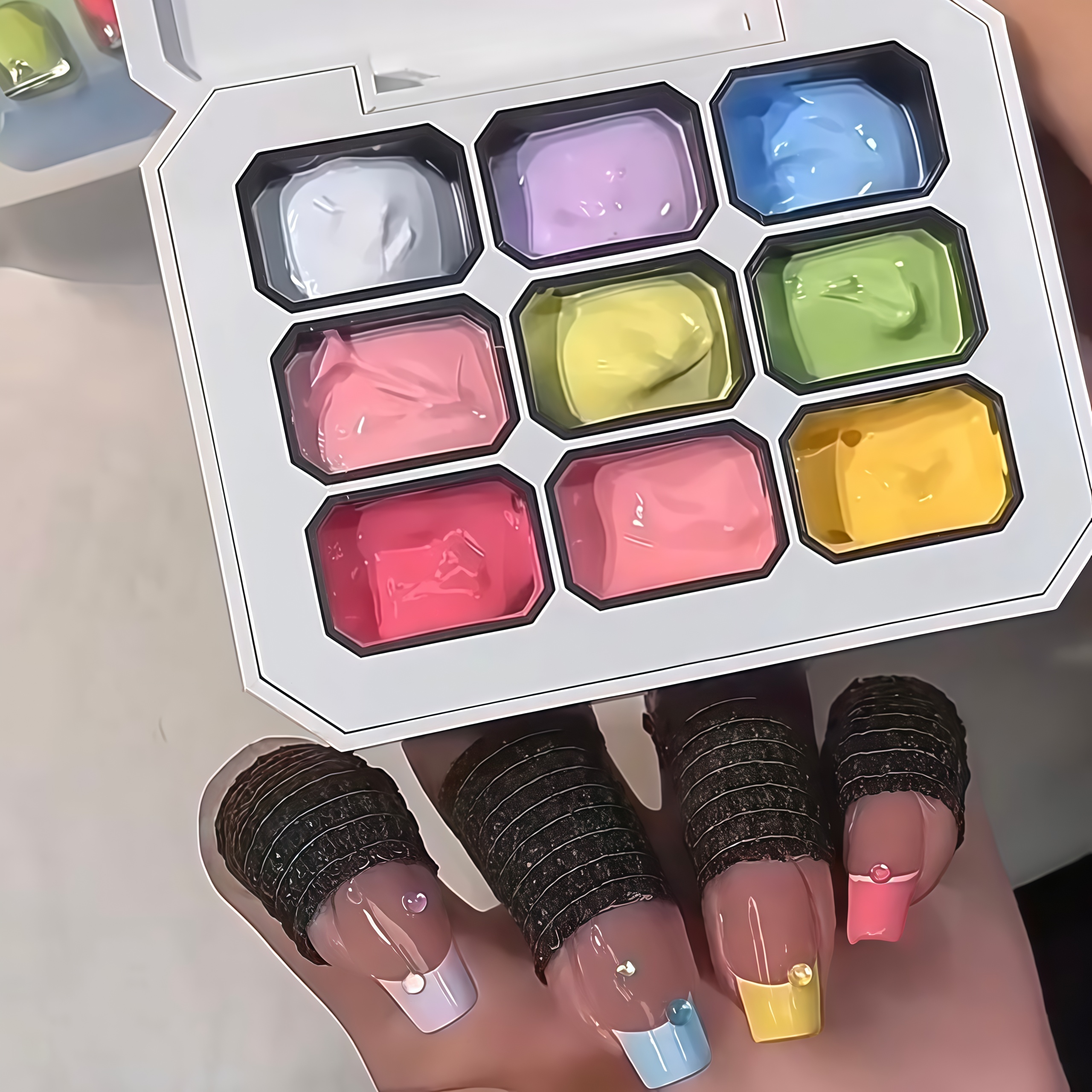 9-color solid nail polish,  Ma - Resin Art Gel recension och pris