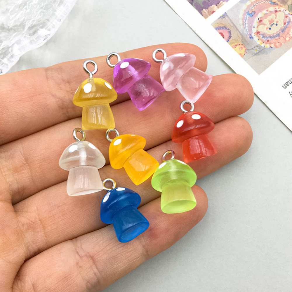16pcs Luminous Mushroom Charms - Resin Art Diy Kit recension och pris
