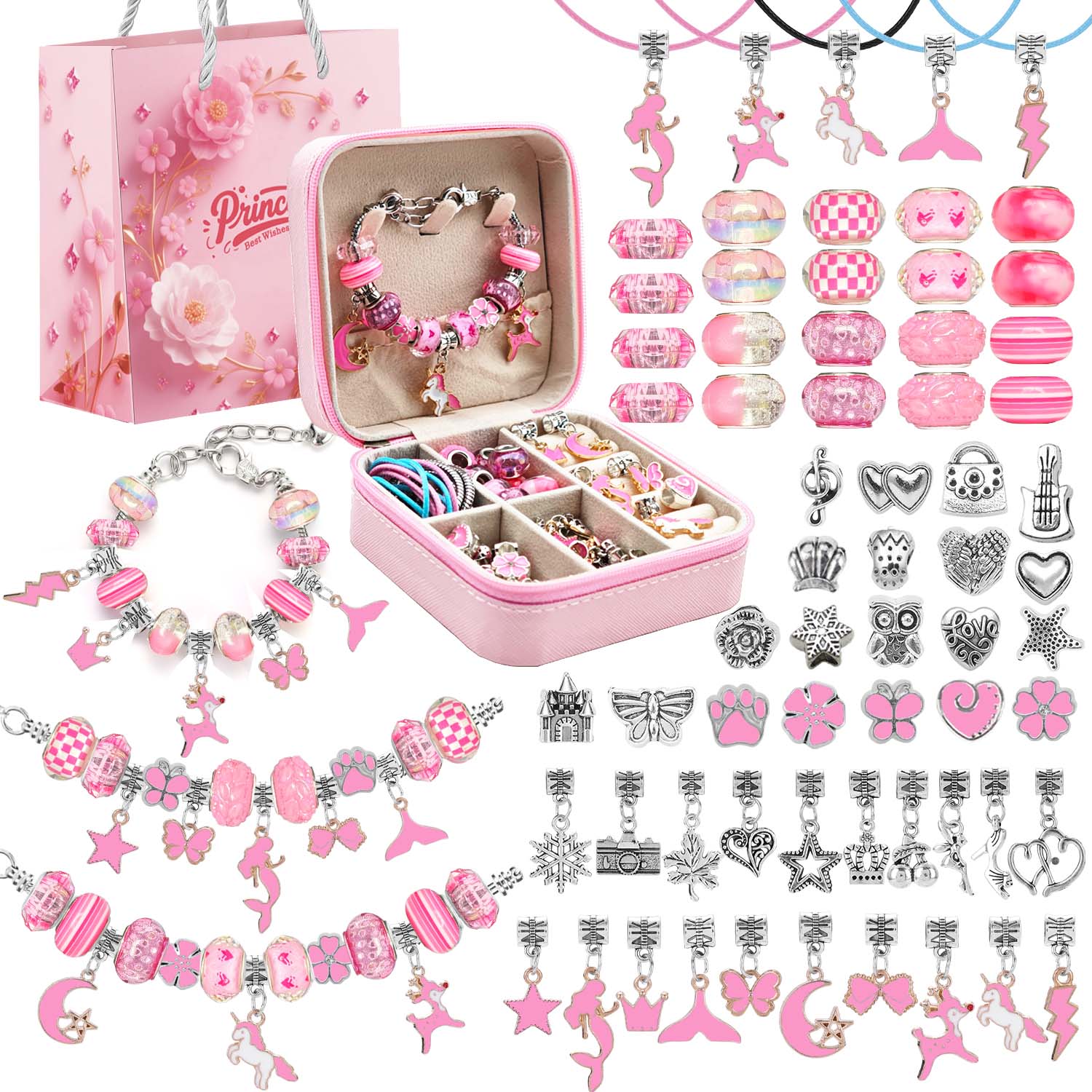 68pcs pink beaded jewelry set, - Resin Art Diy Kit recension och pris