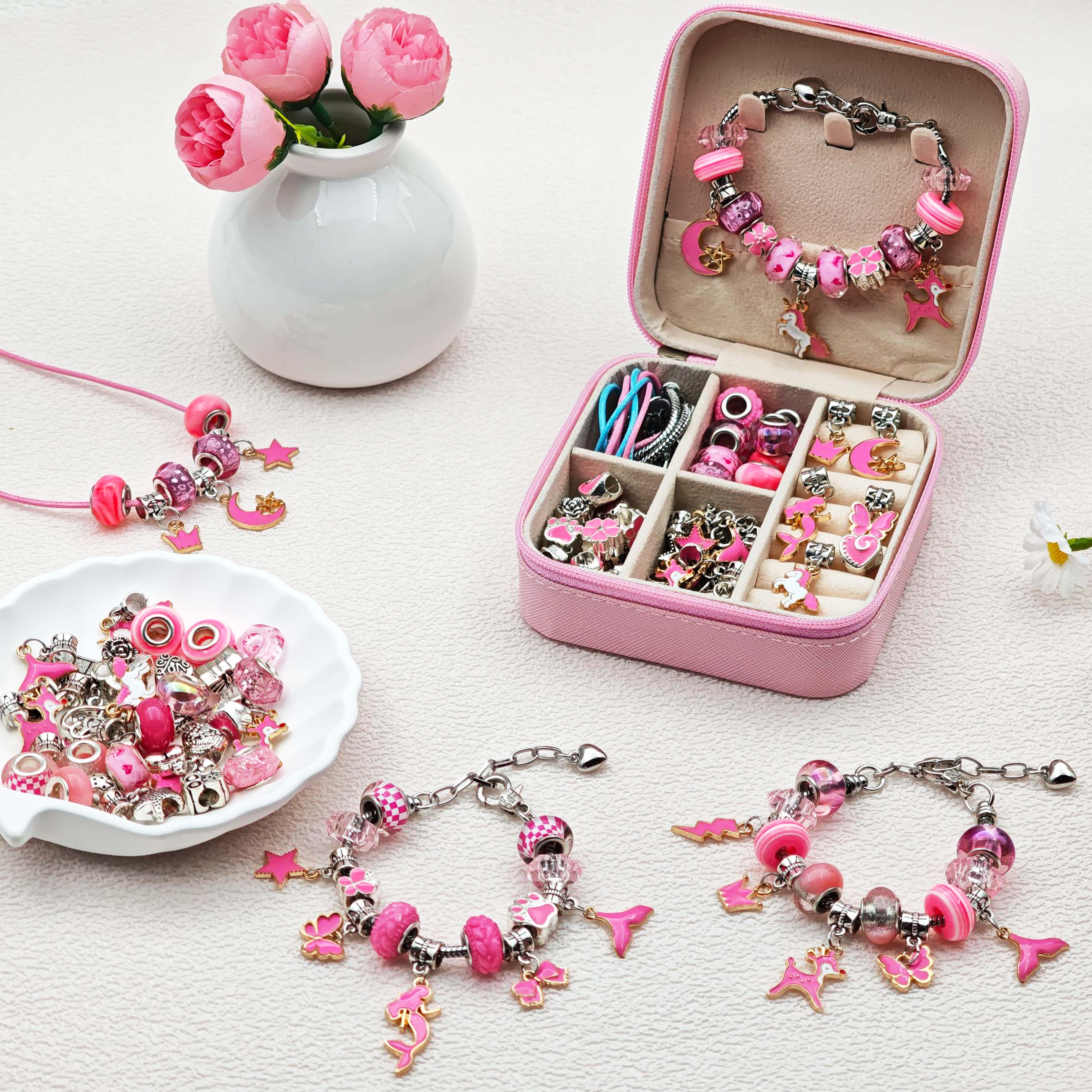 68pcs pink beaded jewelry set, - Resin Art Diy Kit recension och pris